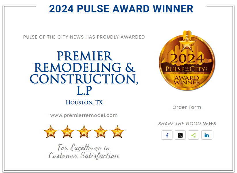 Premier Remodeling Construction 2024 Award Winner